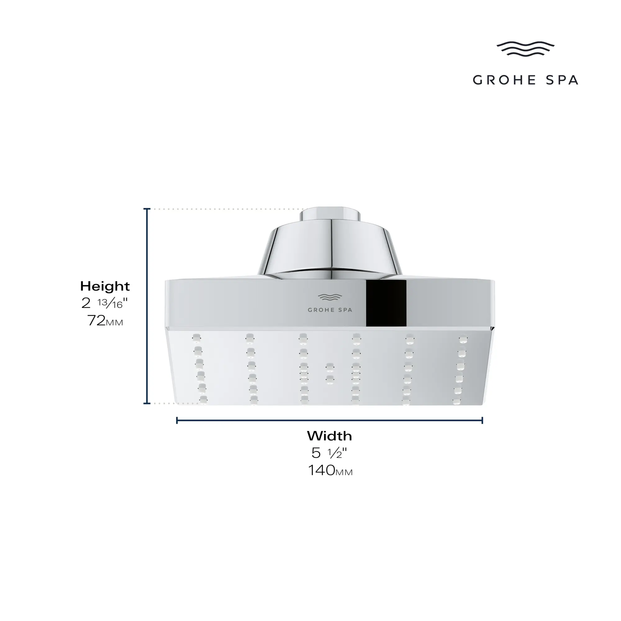 Rainshower Aqua Mono Spray 5 1/2" Square Showerhead with Aqua Booster 1.75 GPM (6.6 L/min) - Image 6