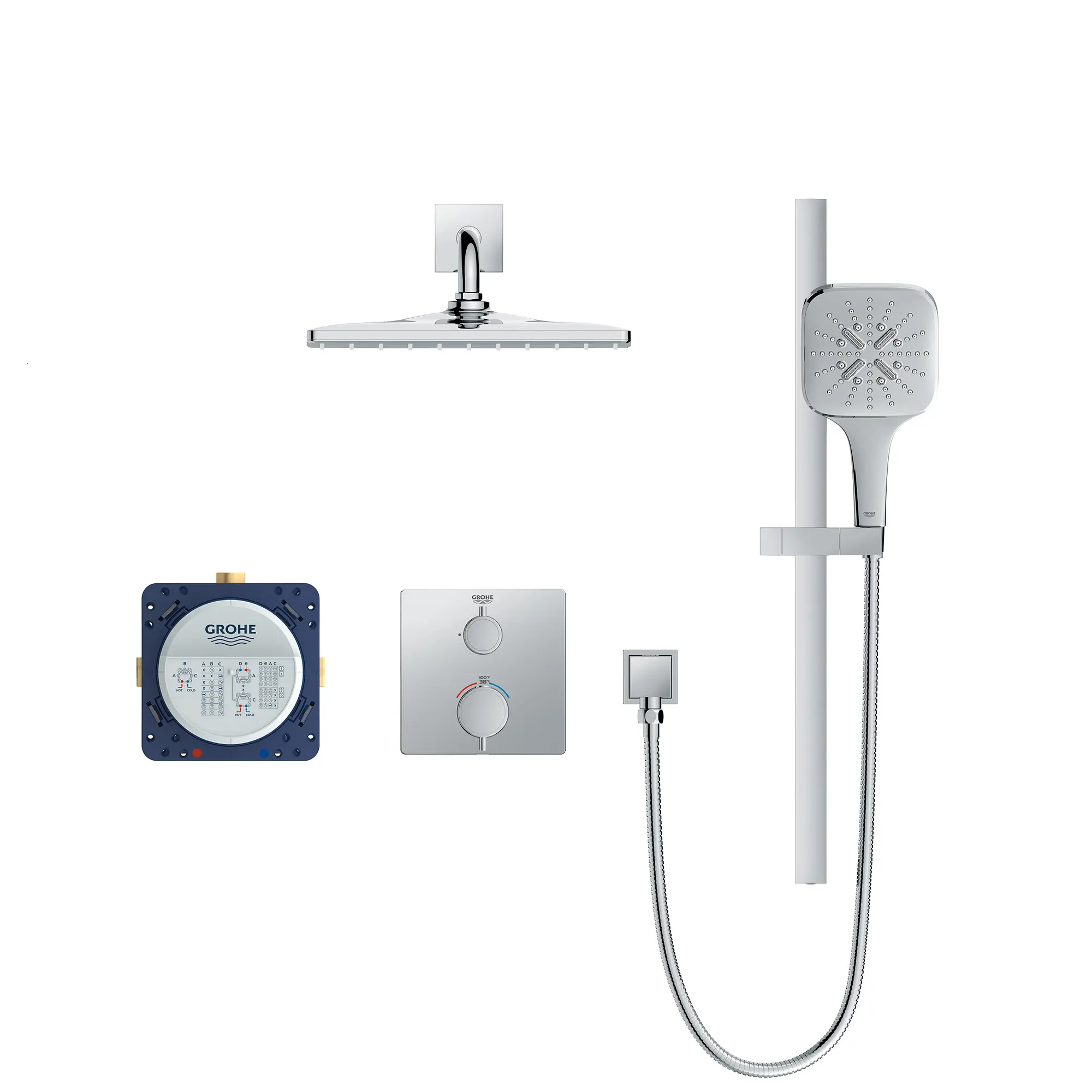 Rainshower GrohTherm 2-Handle Thermostatic Dual Function Shower Kit