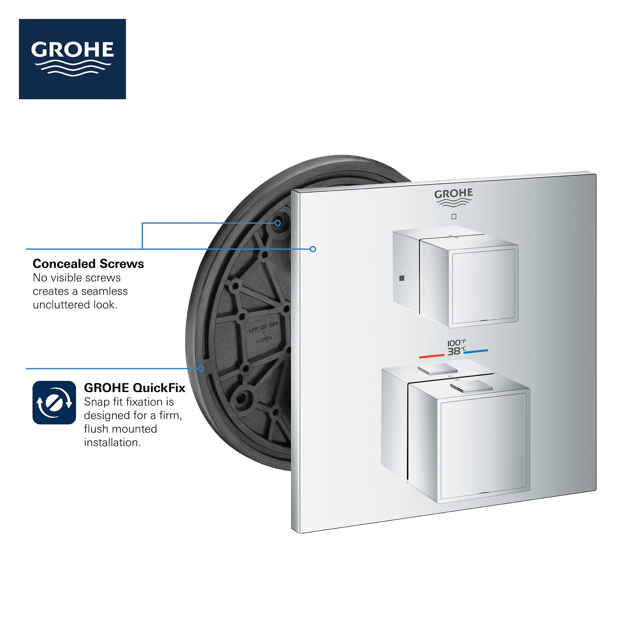 Single Function 2-Handle Thermostatic Valve Trim - Image 8
