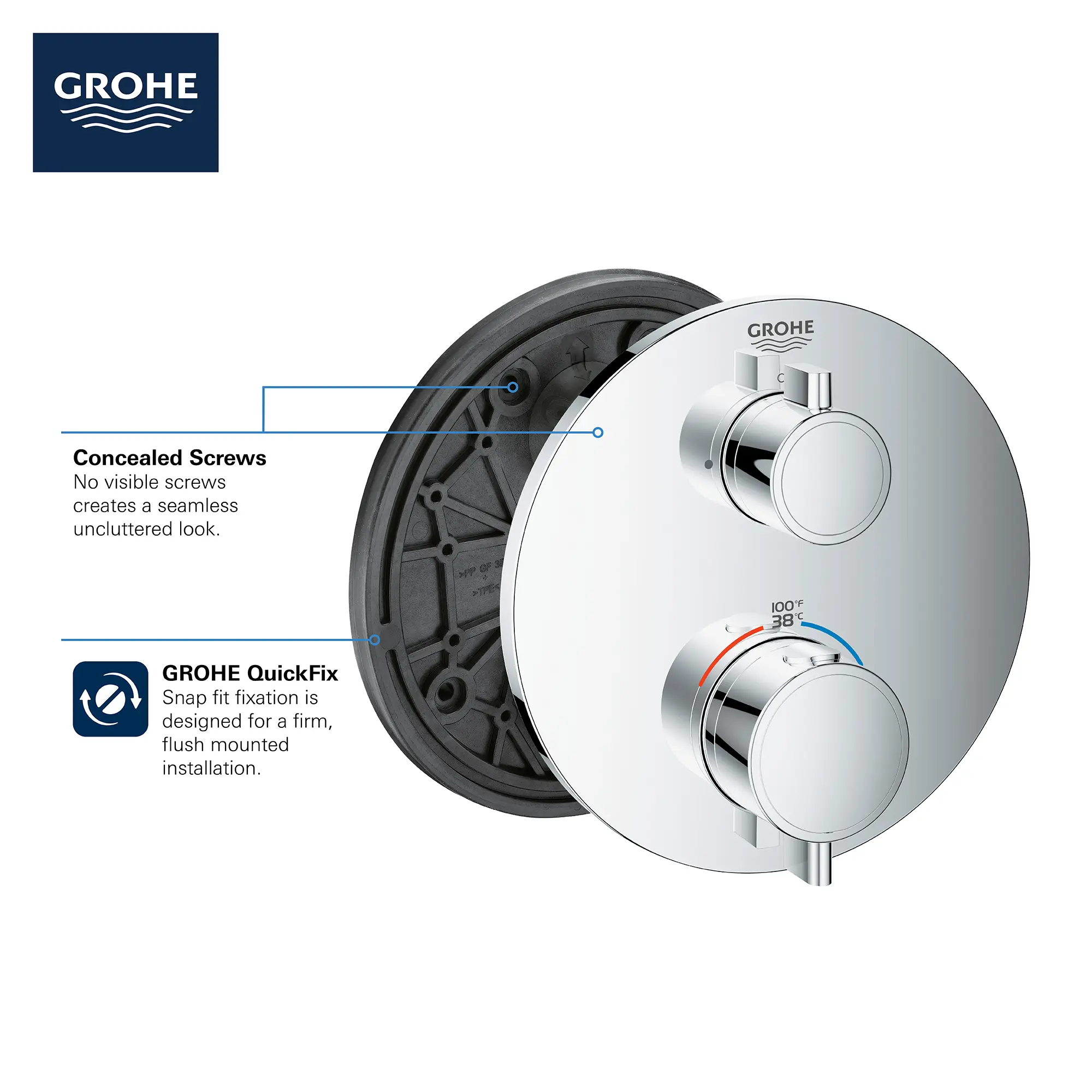 Single Function 2-Handle Thermostatic Valve Trim - Image 10