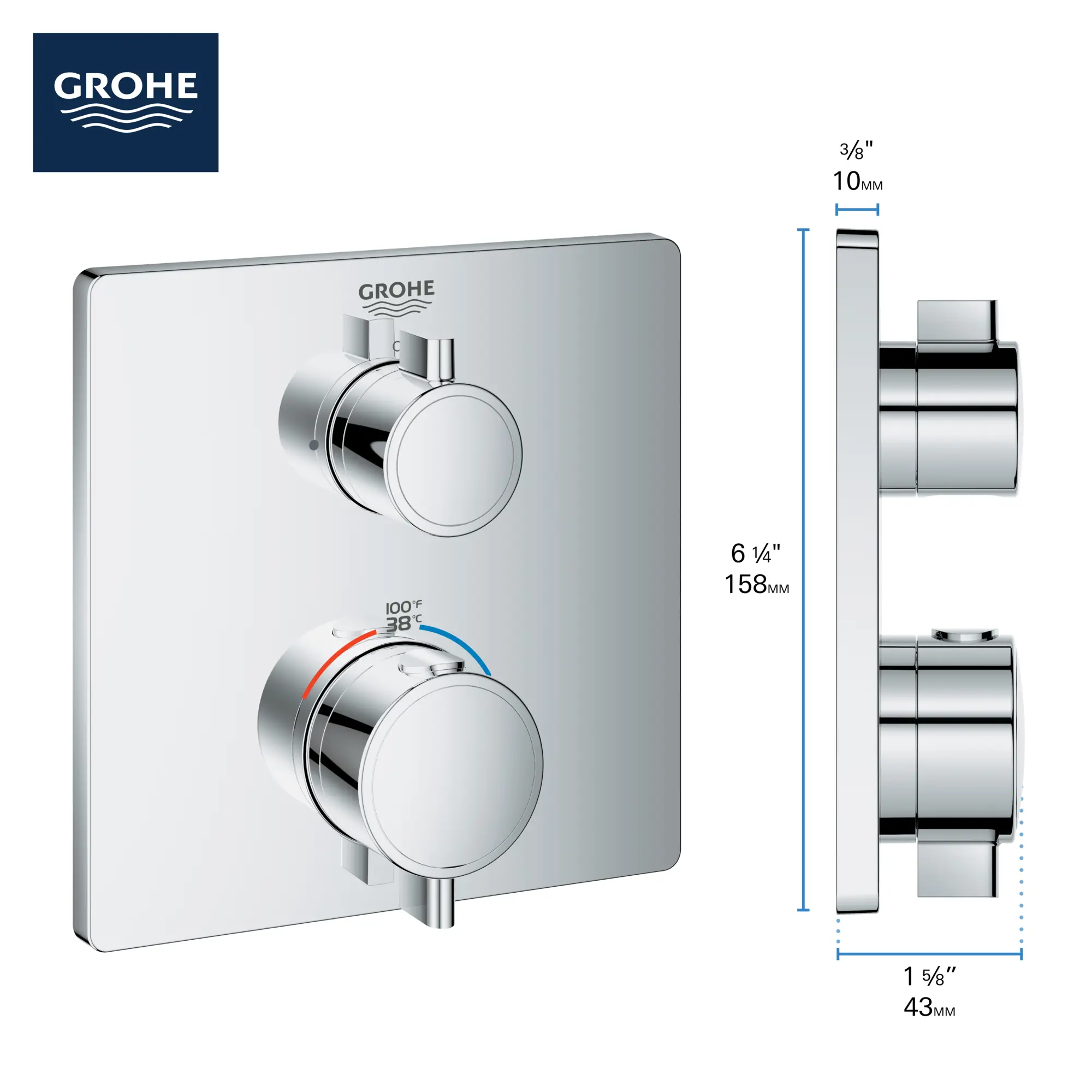 Single Function 2-Handle Thermostatic Valve Trim - Image 10