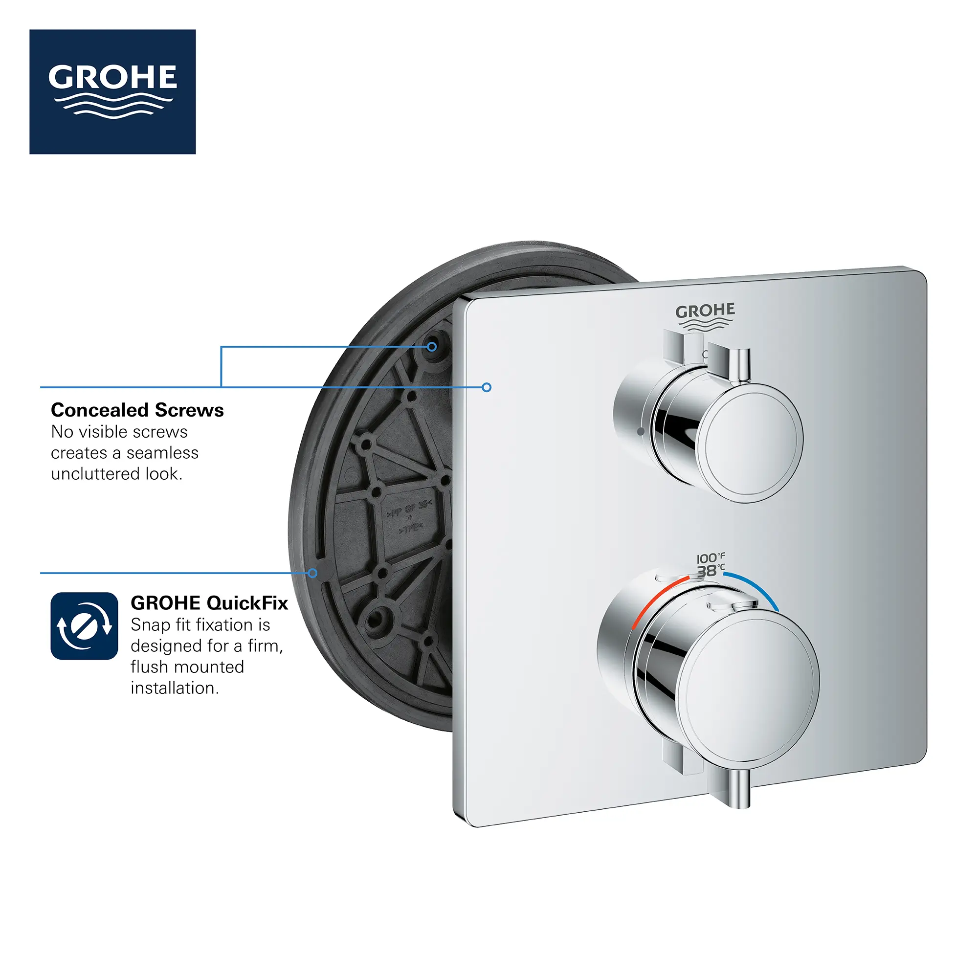 Single Function 2-Handle Thermostatic Valve Trim - Image 11
