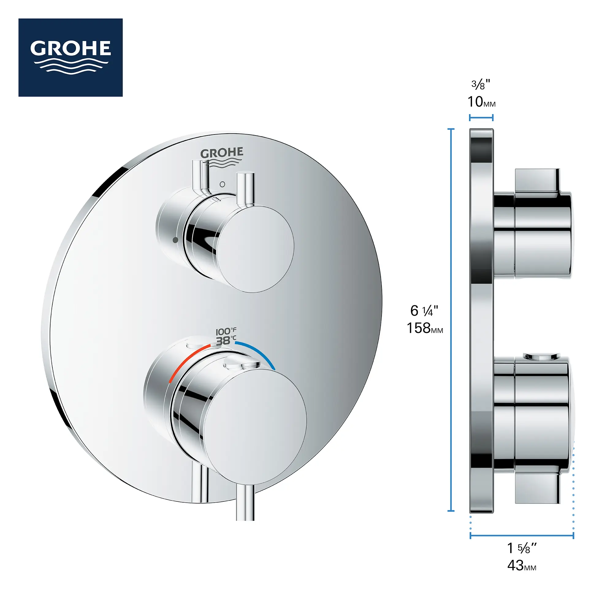 Single Function 2-Handle Thermostatic Valve Trim - Image 6