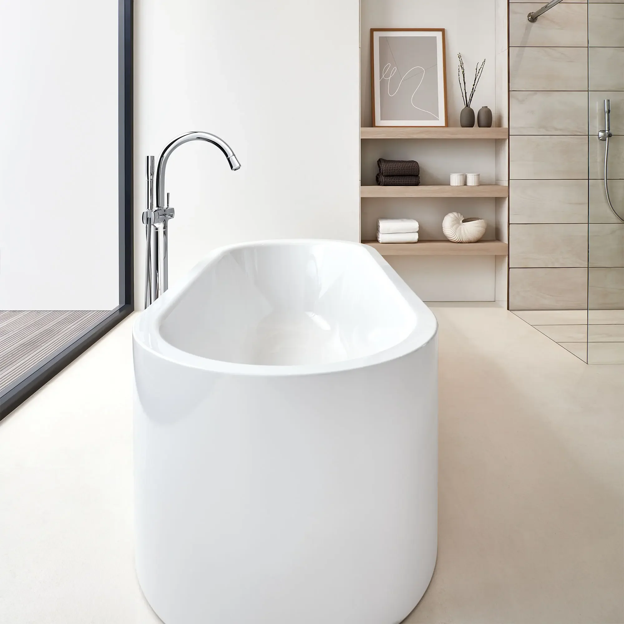 Single-Handle Freestanding Tub Faucet with 2.0 GPM Hand Shower - Image 3