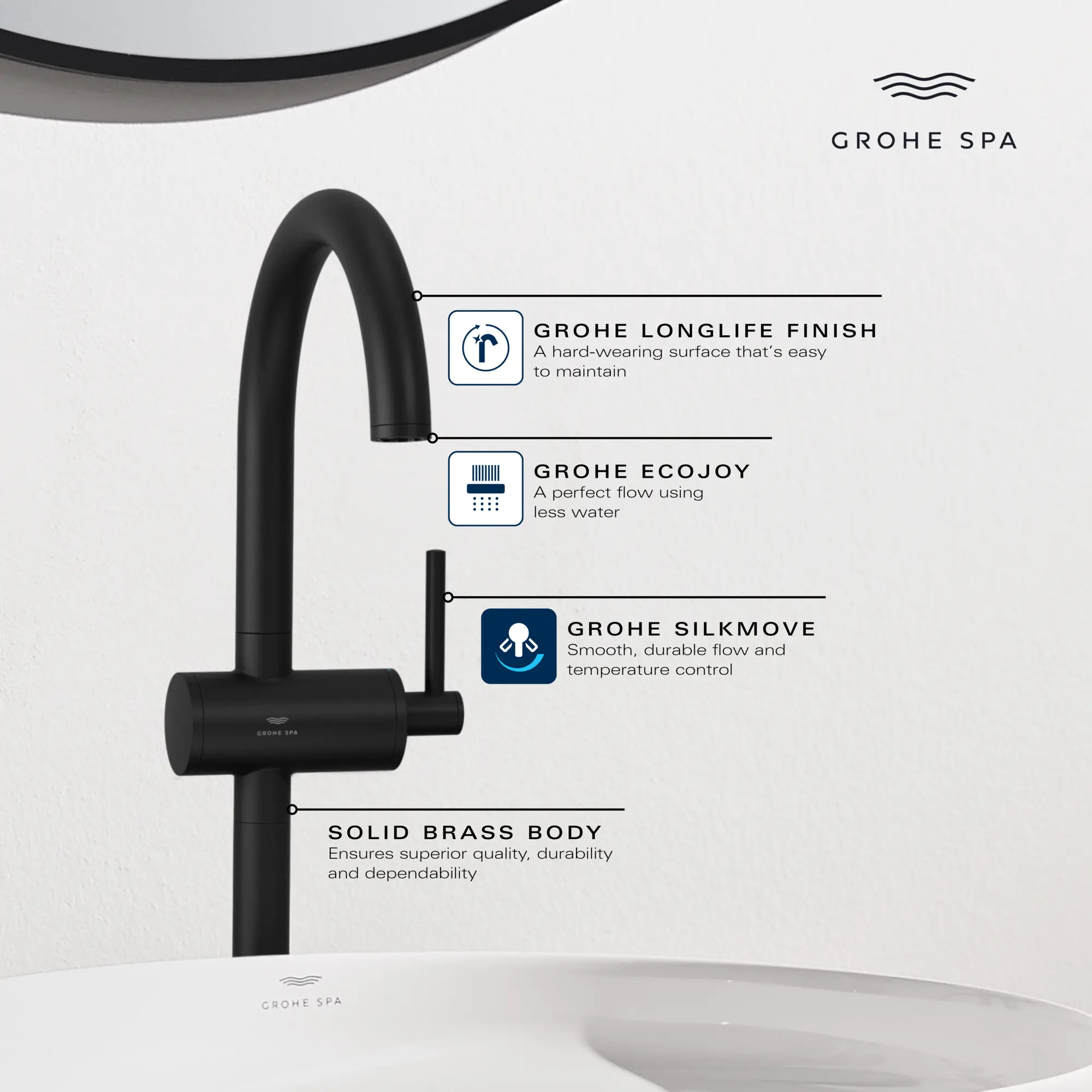 Atrio Single Hole Single-Handle L-Size Bathroom Faucet, 1.2 GPM (4.5 L/min) - Image 14