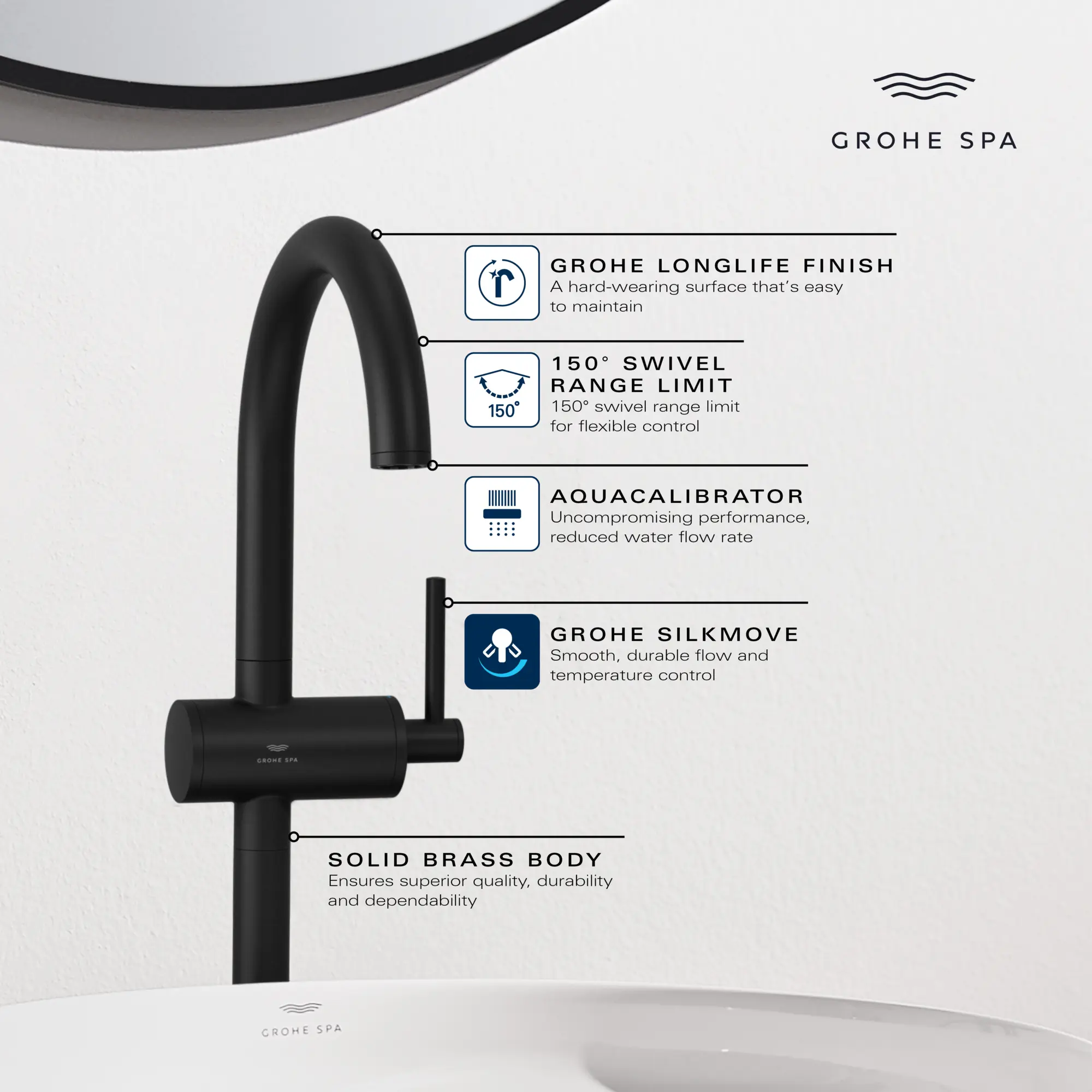 Atrio Single Hole Single-Handle L-Size Bathroom Faucet, 1.2 GPM (4.5 L/min) - Image 3