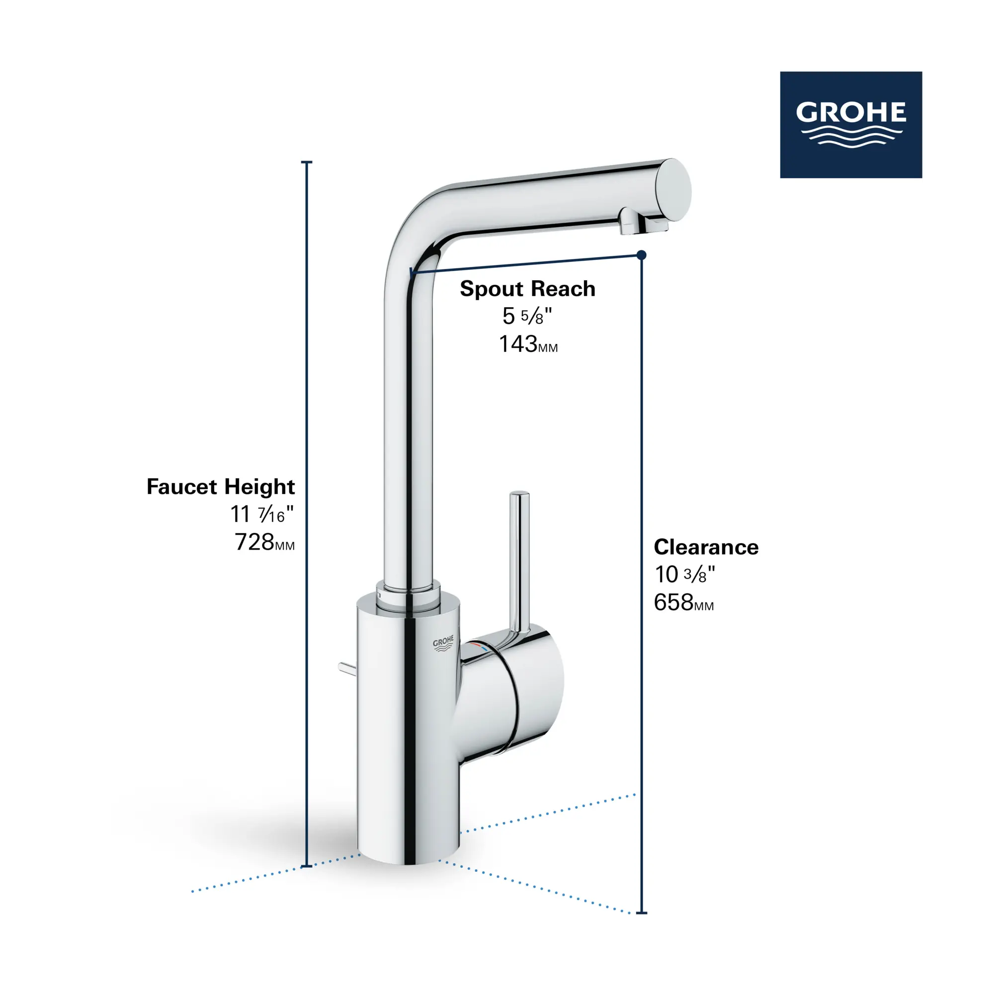 Single Hole Single-Handle L-Size Bathroom Faucet, 1.2 GPM (4.5 L/min) - Image 5
