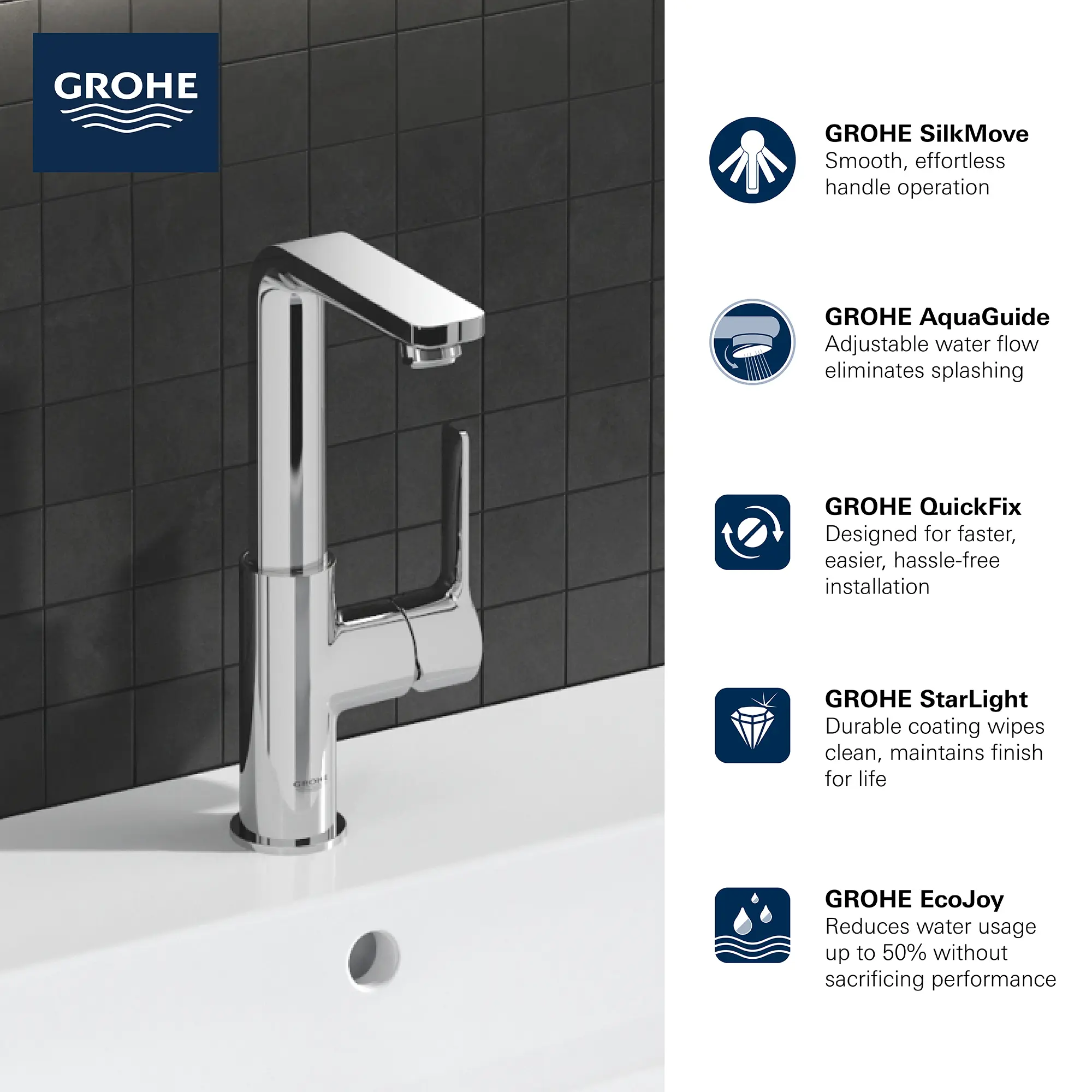 Single Hole Single-Handle L-Size Bathroom Faucet, 1.2 GPM (4.5 L/min) - Image 10