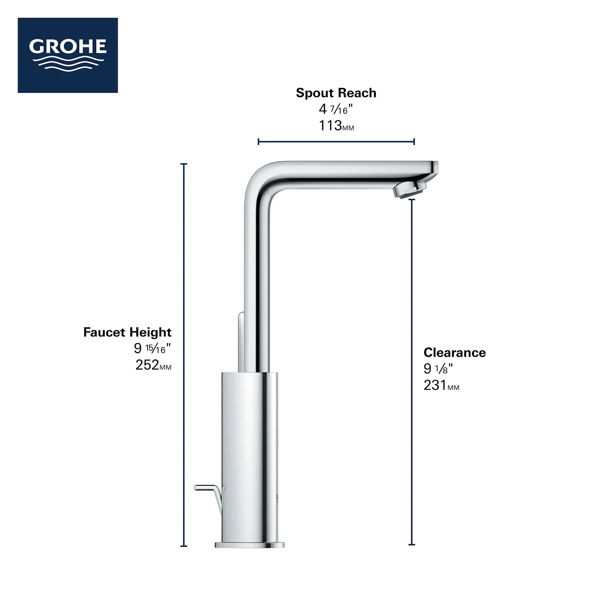 Single Hole Single-Handle L-Size Bathroom Faucet, 1.2 GPM (4.5 L/min) - Image 9