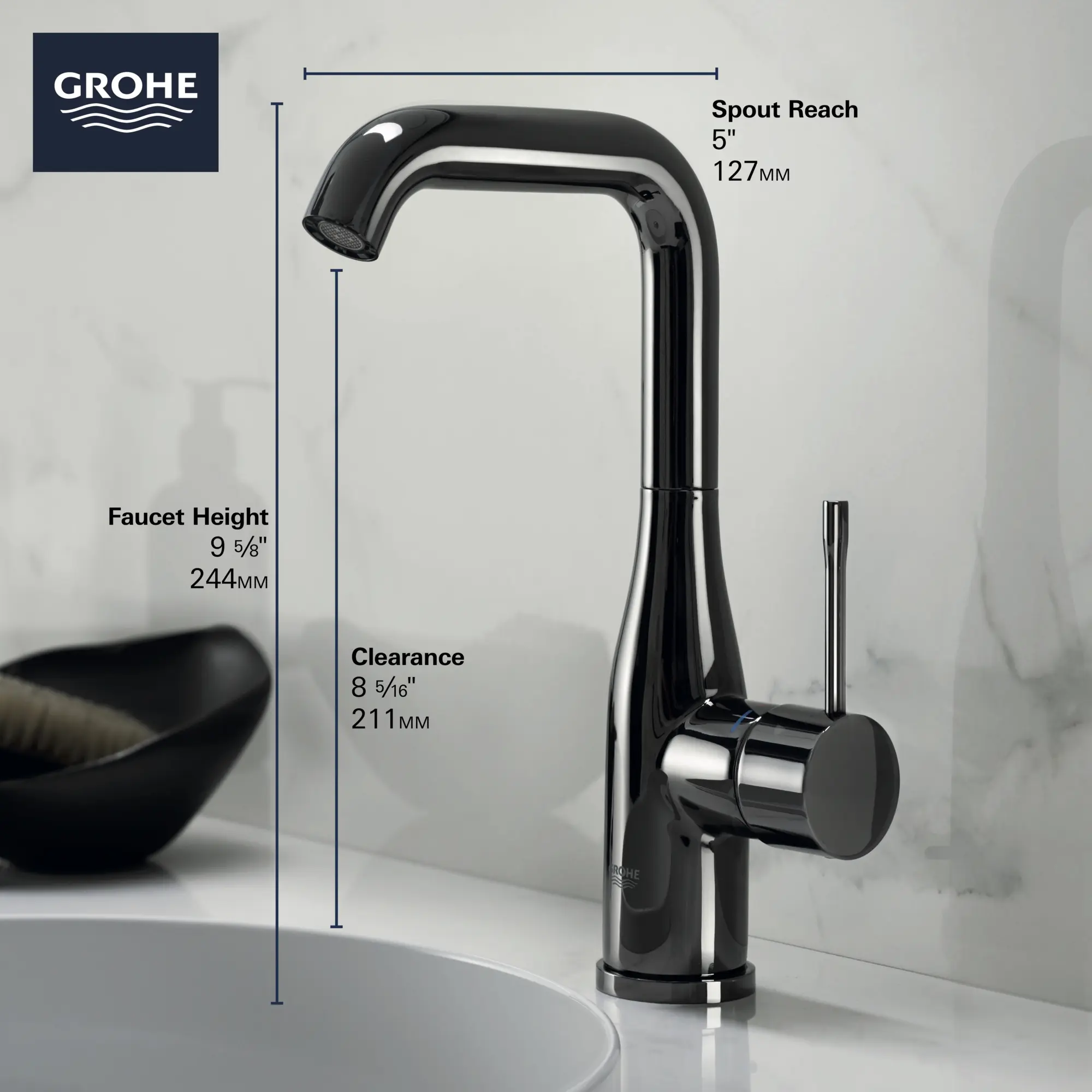 Single Hole Single-Handle L-Size Bathroom Faucet, 1.2 GPM (4.5 L/min) - Image 22