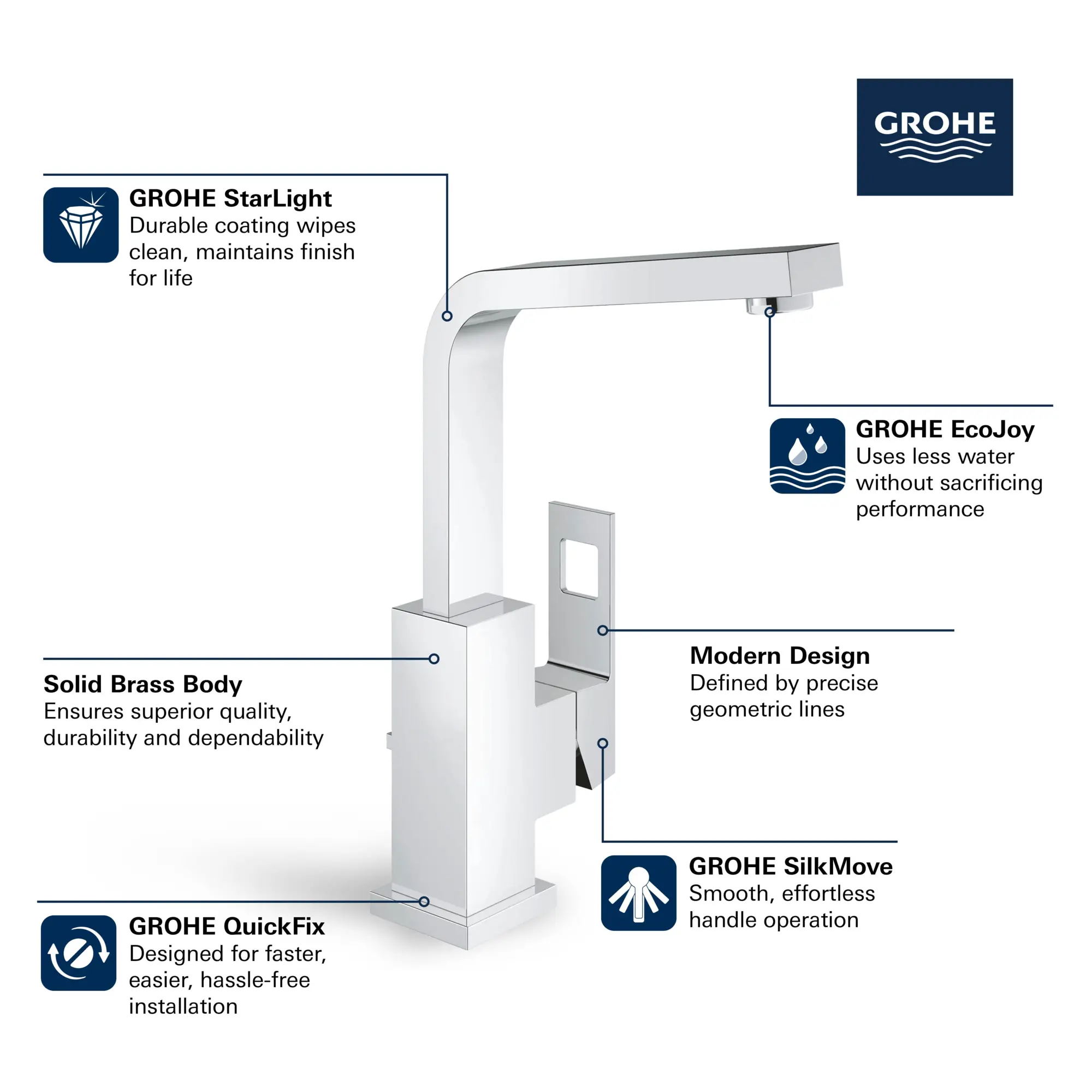 Single Hole Single-Handle L-Size Bathroom Faucet, 1.2 GPM (4.5 L/min) - Image 5