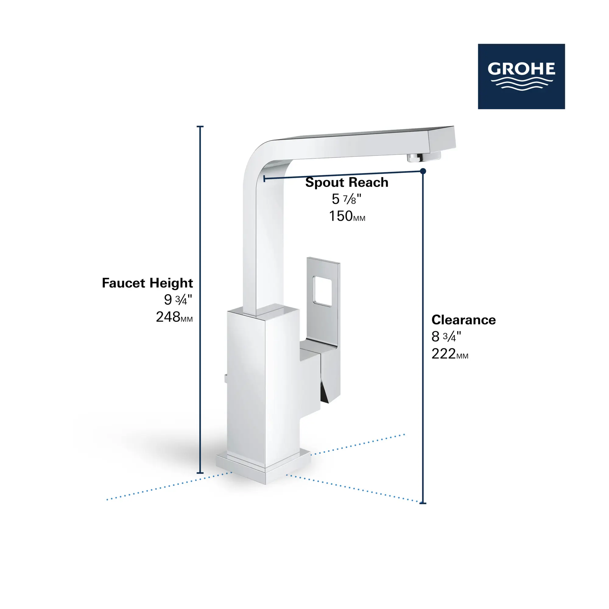 Single Hole Single-Handle L-Size Bathroom Faucet, 1.2 GPM (4.5 L/min) - Image 6