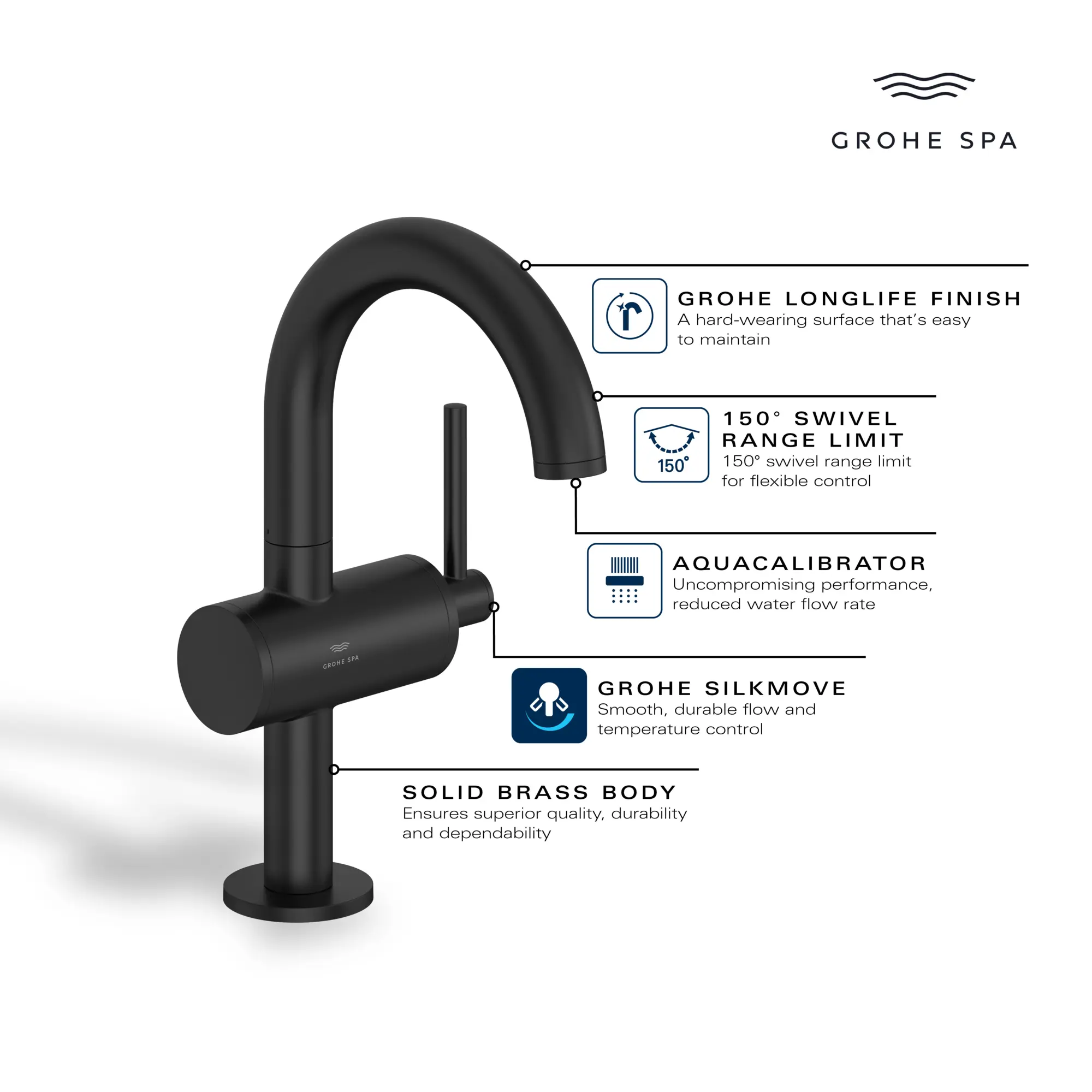 Atrio Single Hole Single-Handle M-Size Bathroom Faucet, 1.2 GPM (4.5 L/min) - Image 4