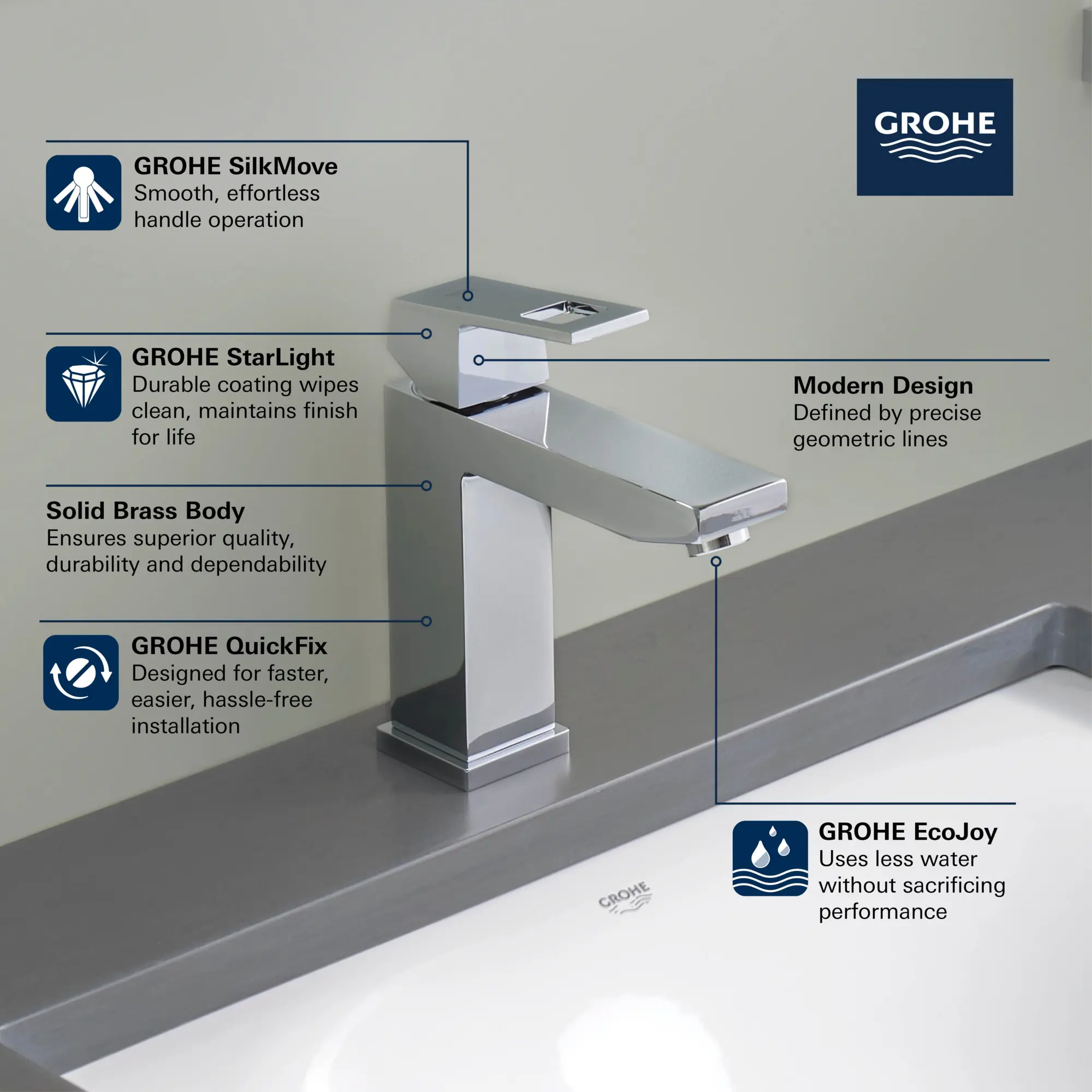 Single Hole Single-Handle M-Size Bathroom Faucet, 1.2 GPM (4.5 L/min) - Image 10