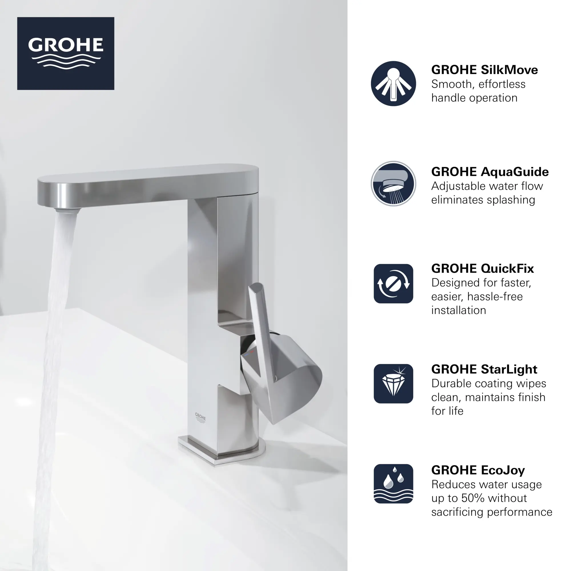 Single Hole Single-Handle M-Size Bathroom Faucet, 1.2 GPM (4.5 L/min) - Image 4