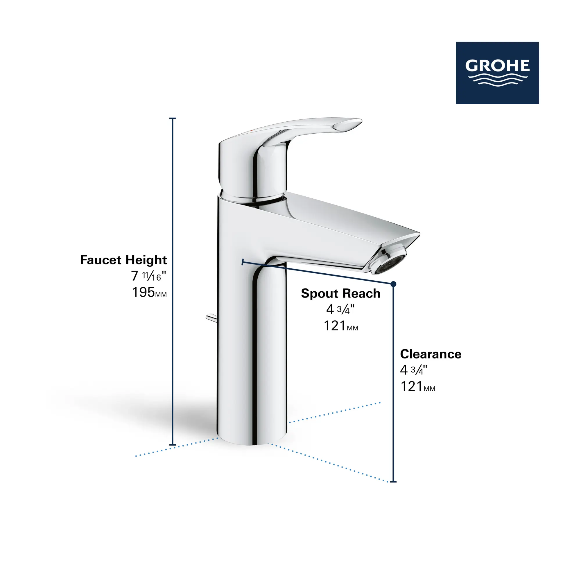 Single Hole Single-Handle M-Size Bathroom Faucet, 1.2 GPM (4.5 L/min) - Image 8