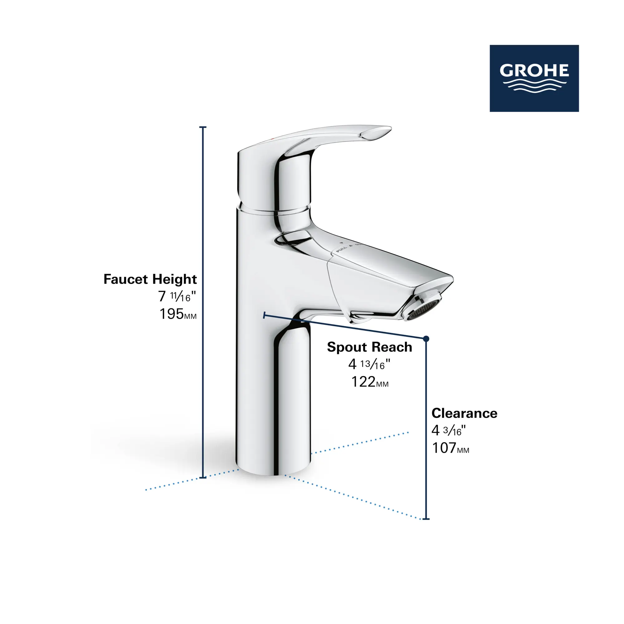 Single Hole Single-Handle M-Size Bathroom Faucet, 1.2 GPM (4.5 L/min) with Pull-Out - Image 10