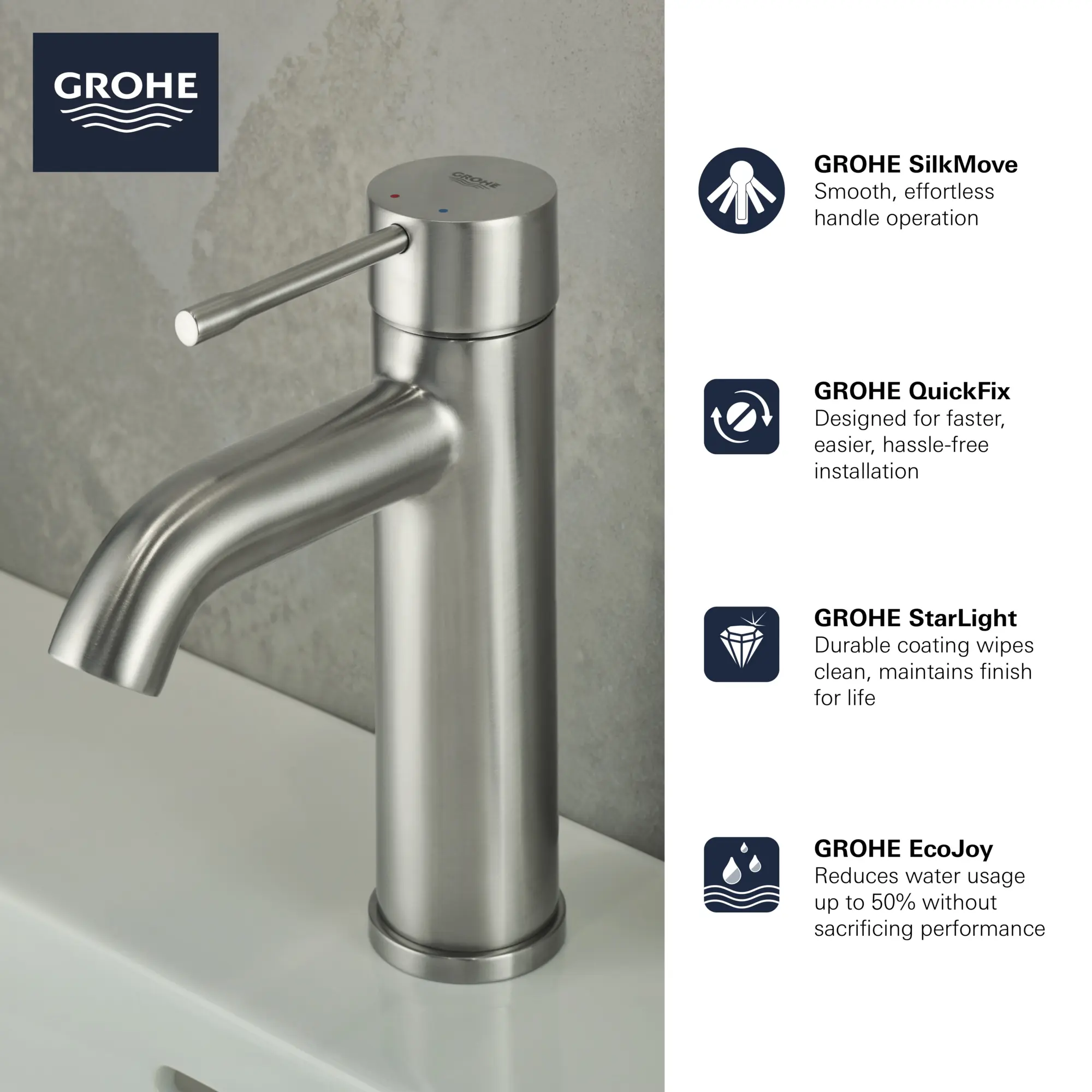 Single Hole Single-Handle S-Size Bathroom Faucet, 1.2 GPM (4.5 L/min) - Image 7