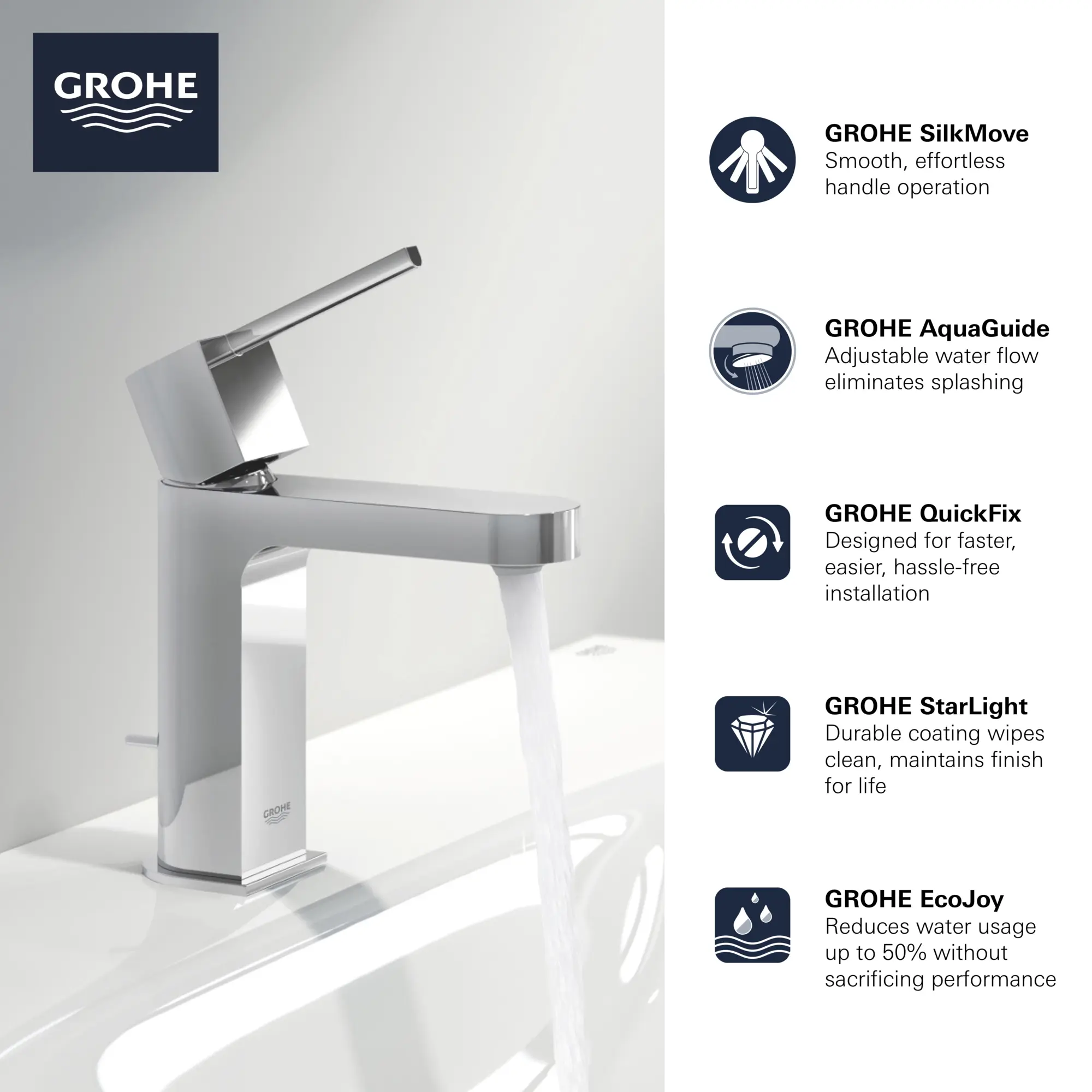 Single Hole Single-Handle S-Size Bathroom Faucet, 1.2 GPM (4.5 L/min) - Image 4