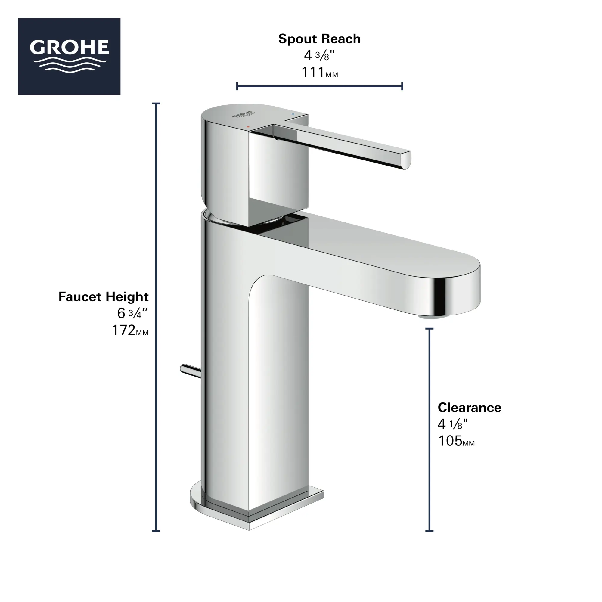 Single Hole Single-Handle S-Size Bathroom Faucet, 1.2 GPM (4.5 L/min) - Image 5