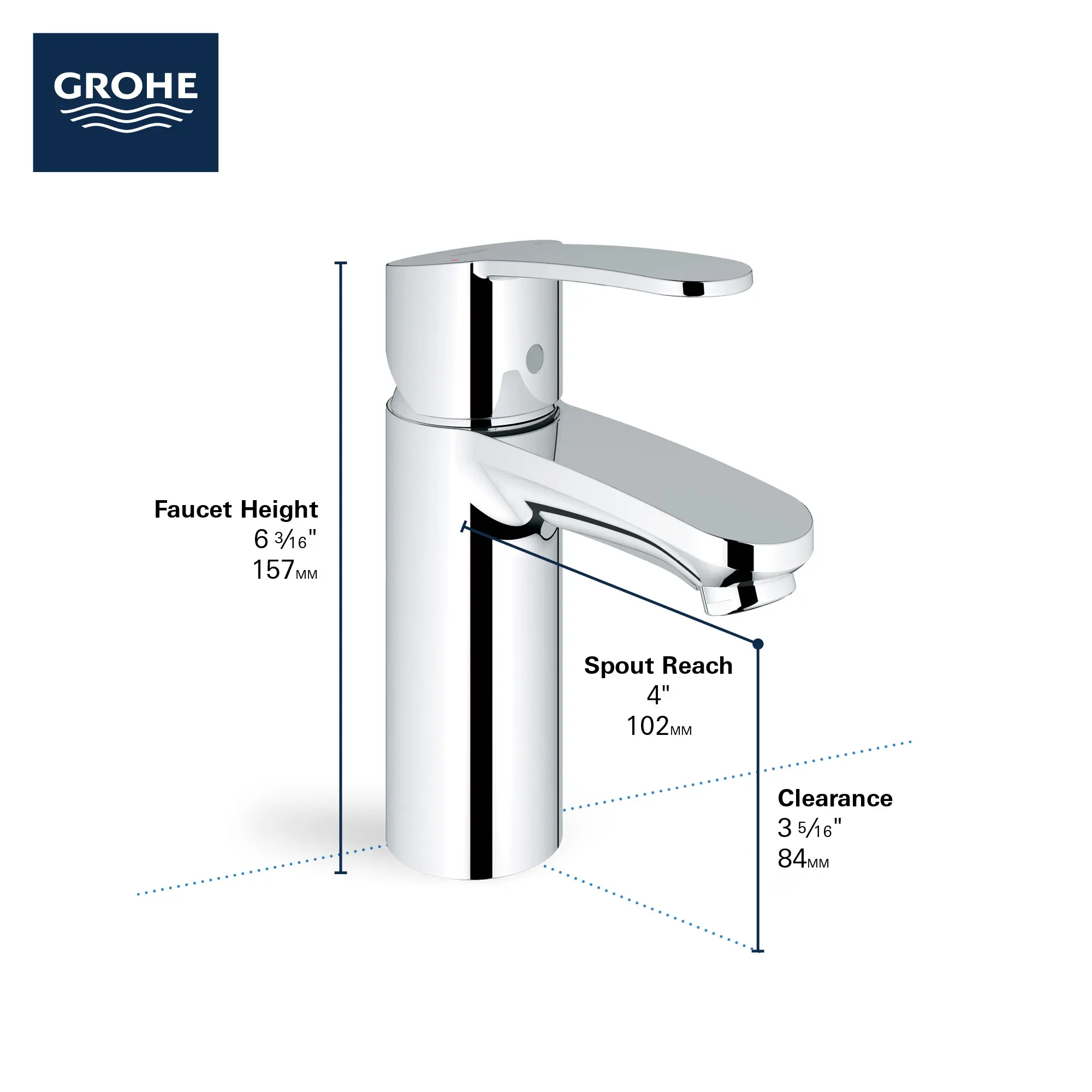 Single Hole Single-Handle S-Size Bathroom Faucet 1.2 GPM Less Drain - Image 3
