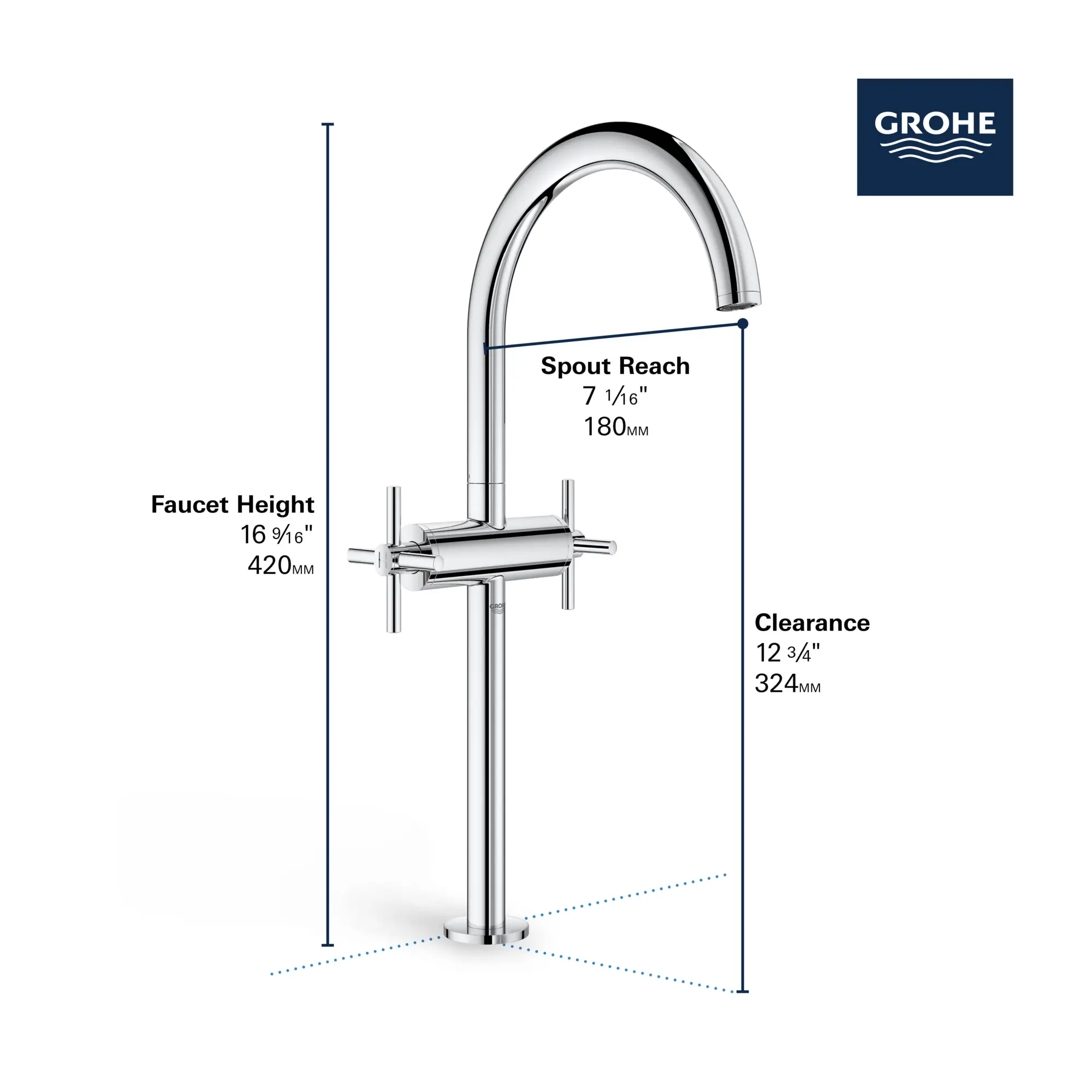 Single Hole Two-Handle Deck Mount Vessel Sink Faucet 1.2 GPM - Image 12