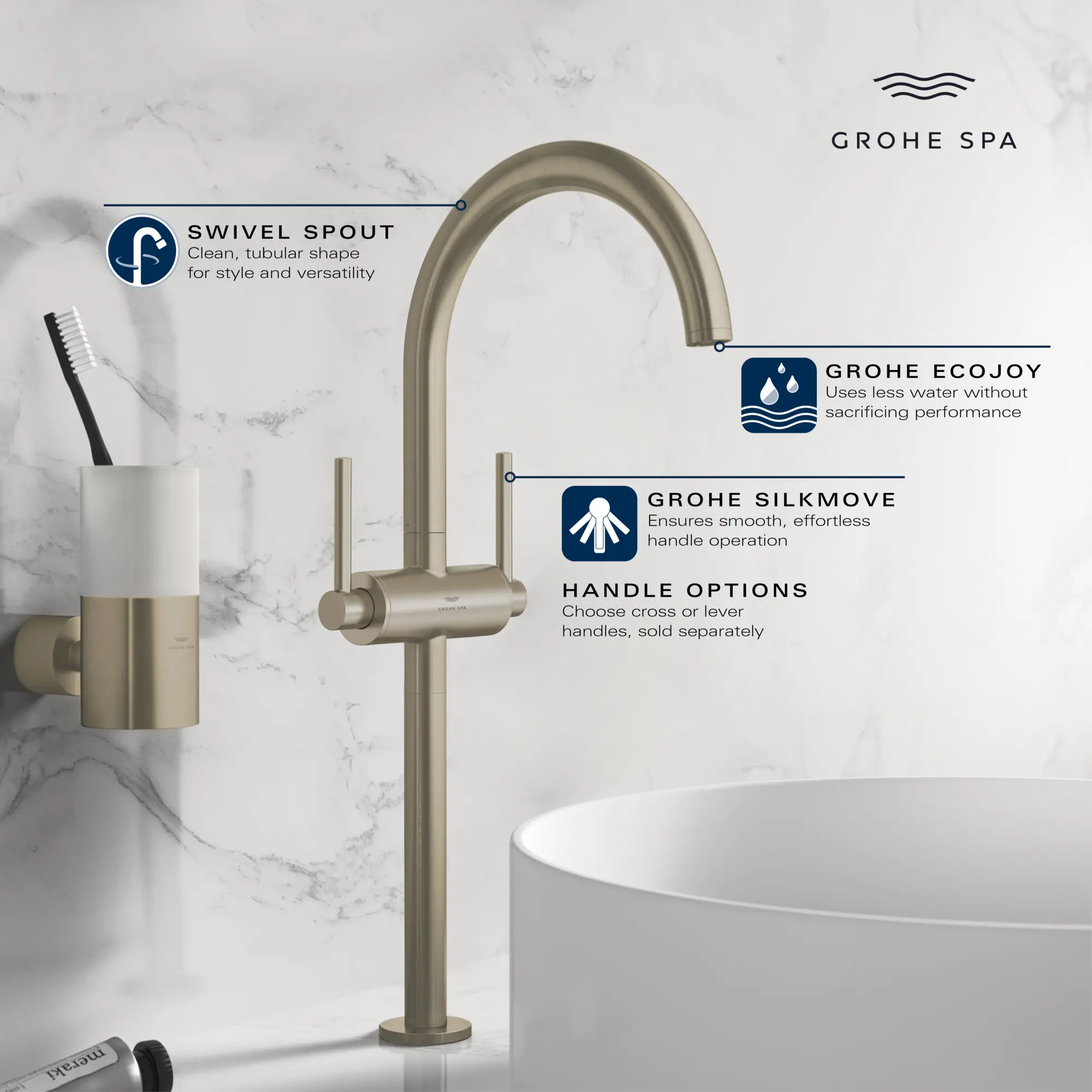 Atrio Single Hole Two-Handle Vessel Sink Faucet without Handles, 1.2 GPM (4.5 L/min) - Image 12
