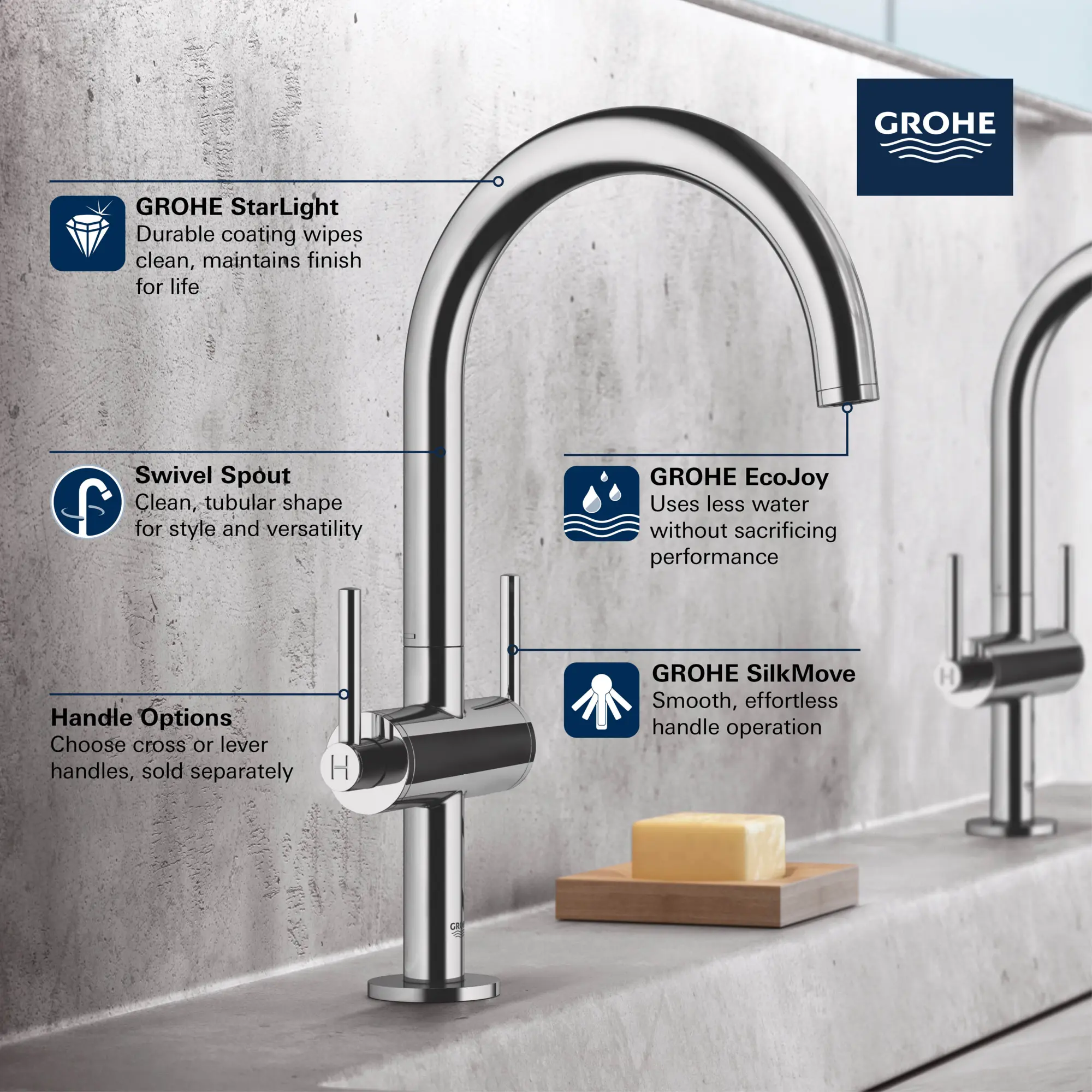 Single Hole Two-Handle L-Size Bathroom Faucet 1.2 GPM - Image 11