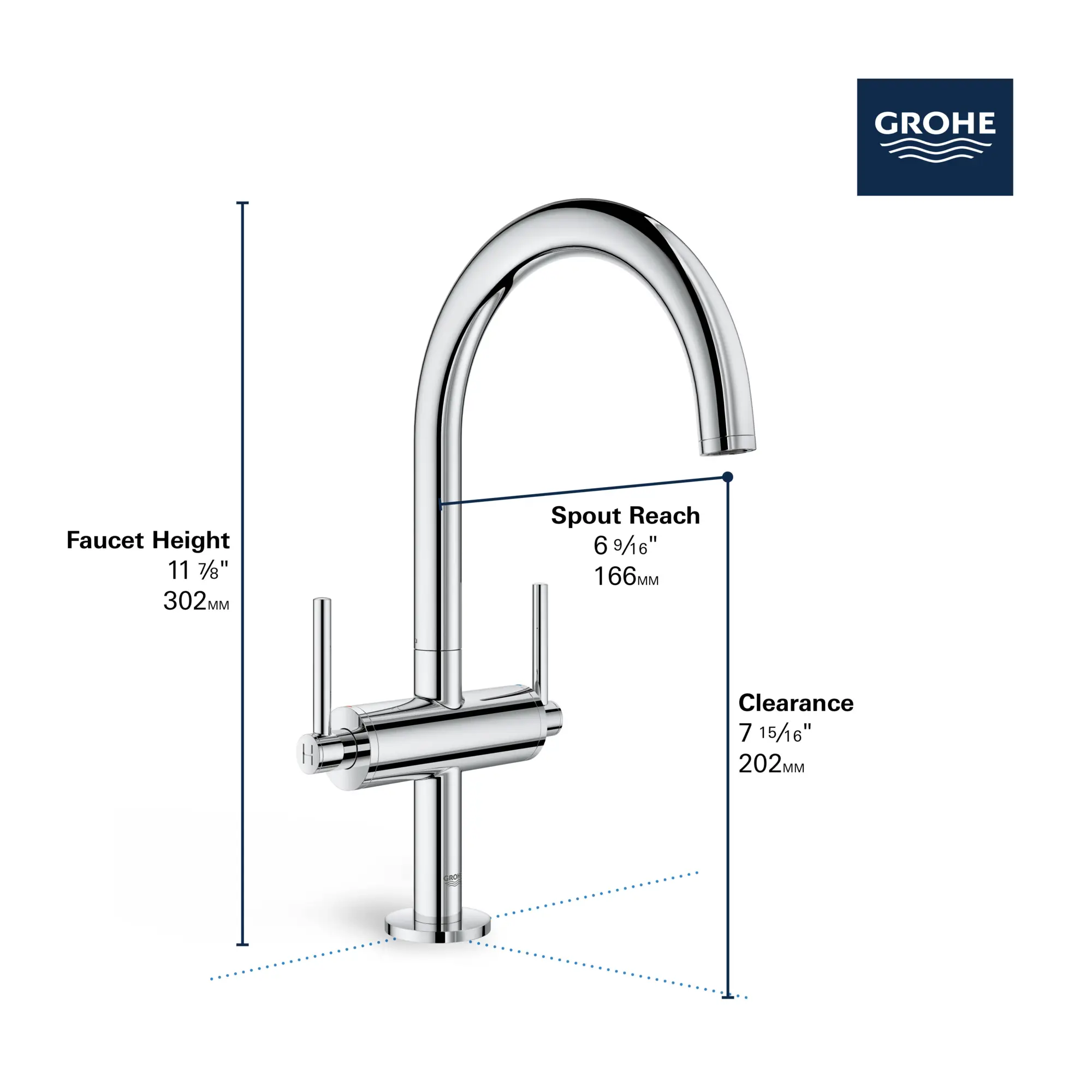 Single Hole Two-Handle L-Size Bathroom Faucet 1.2 GPM - Image 12