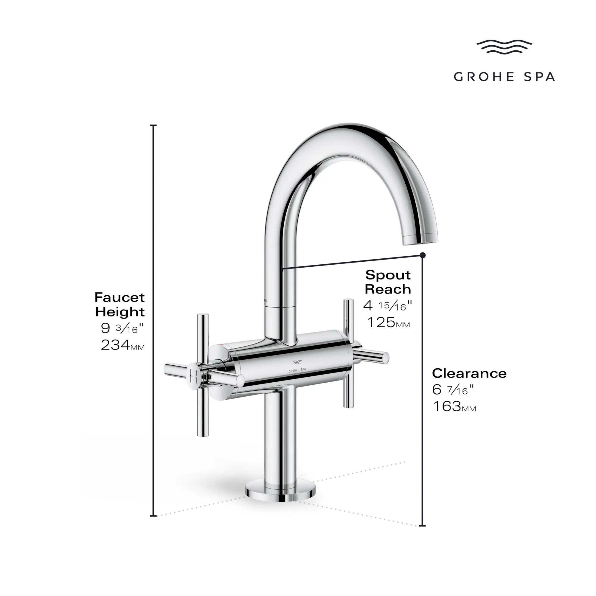 Atrio Single Hole Two-Handle M-Size Bathroom Faucet without Handles, 1.2 GPM (4.5 L/min) - Image 7