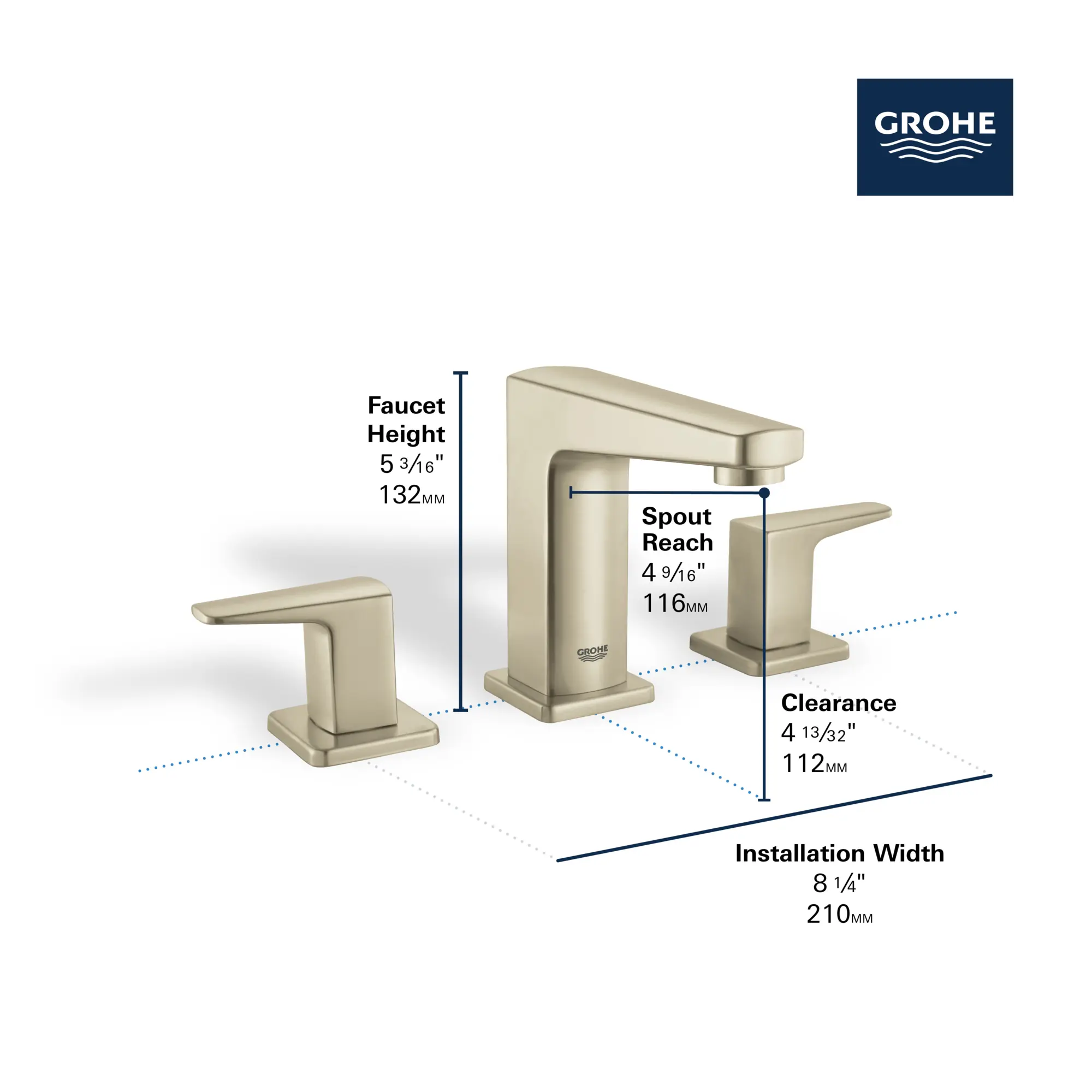 Tallinn 8" widespread two-handle bathroom faucet, 1.2 GPM (4.5 L/min) - Image 8