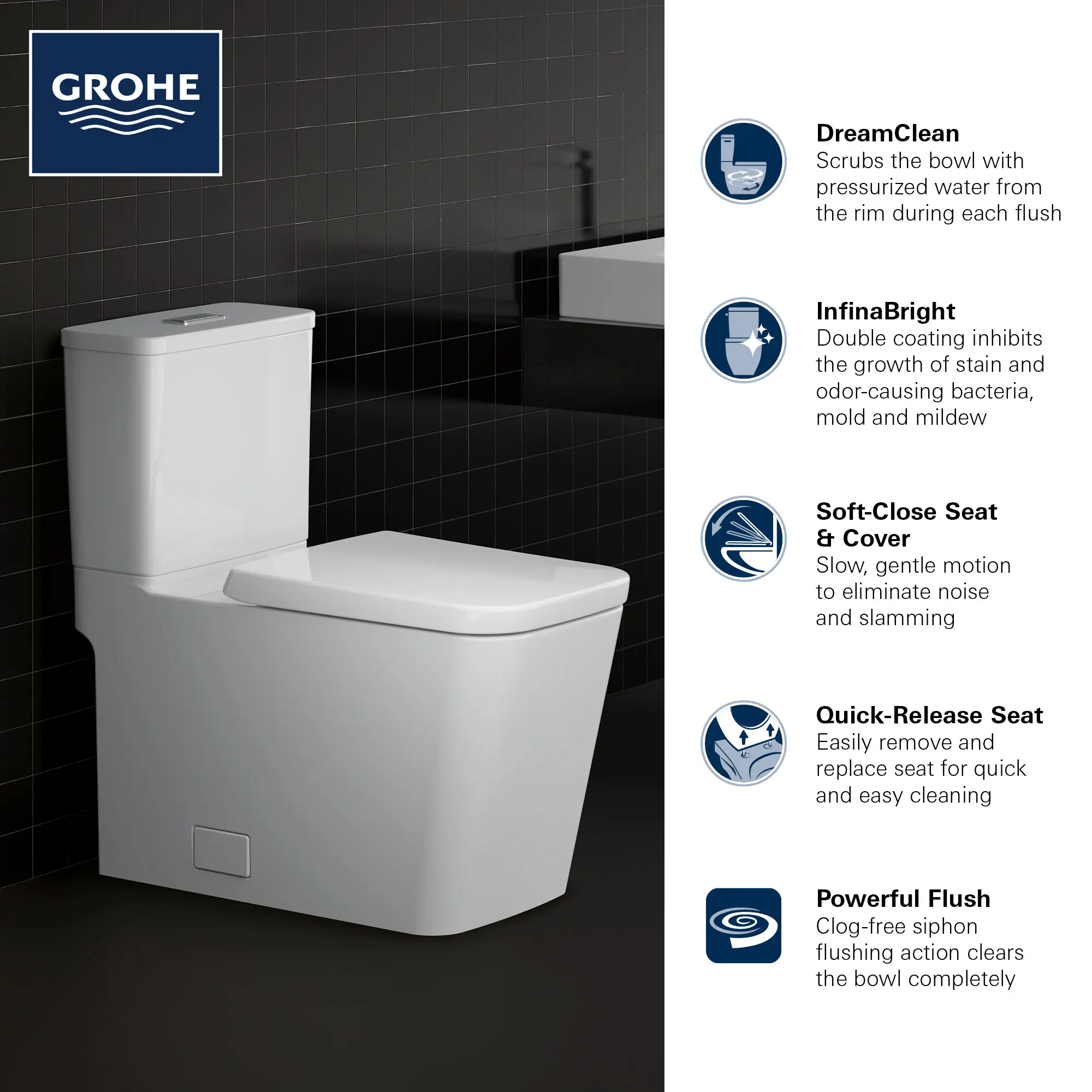 Two-Piece Dual Flush Right Height Elongated Toilet With Seat - Image 8