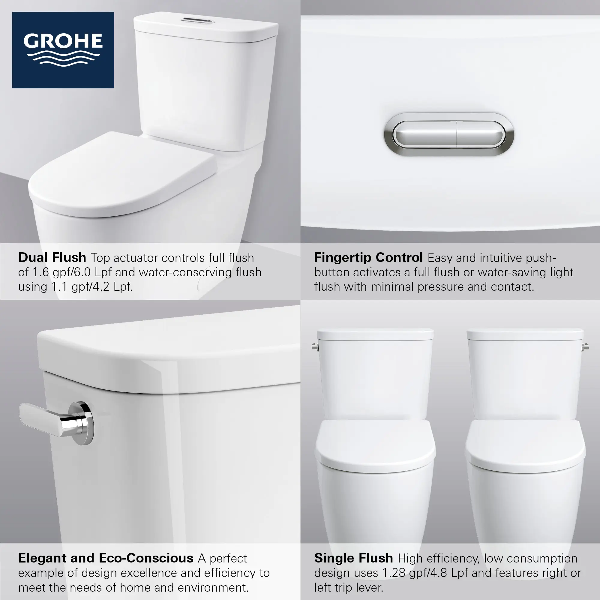 Two-piece Right height Elongated Toilet with seat, Left-Hand Trip Lever - Image 23