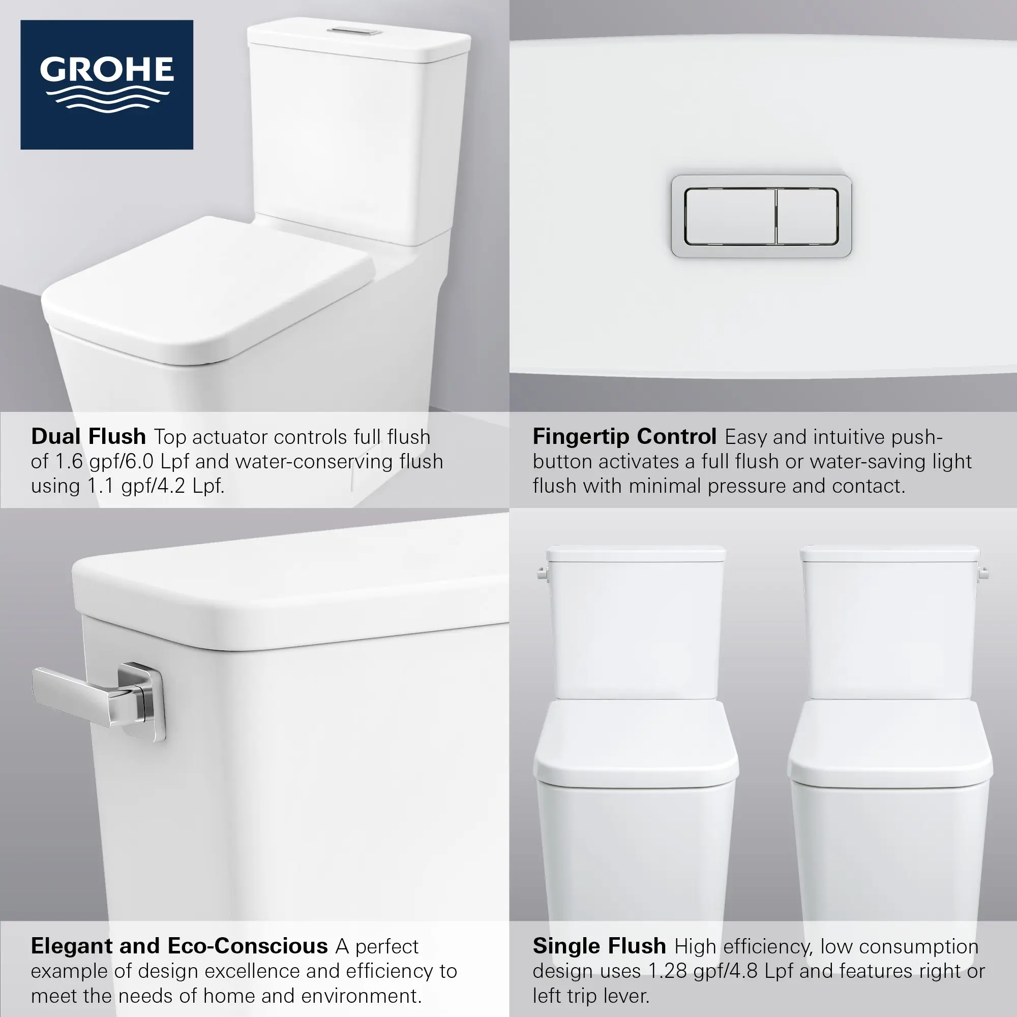 Two-piece Right Height Elongated Toilet with seat, Right-Hand Trip Lever - Image 10