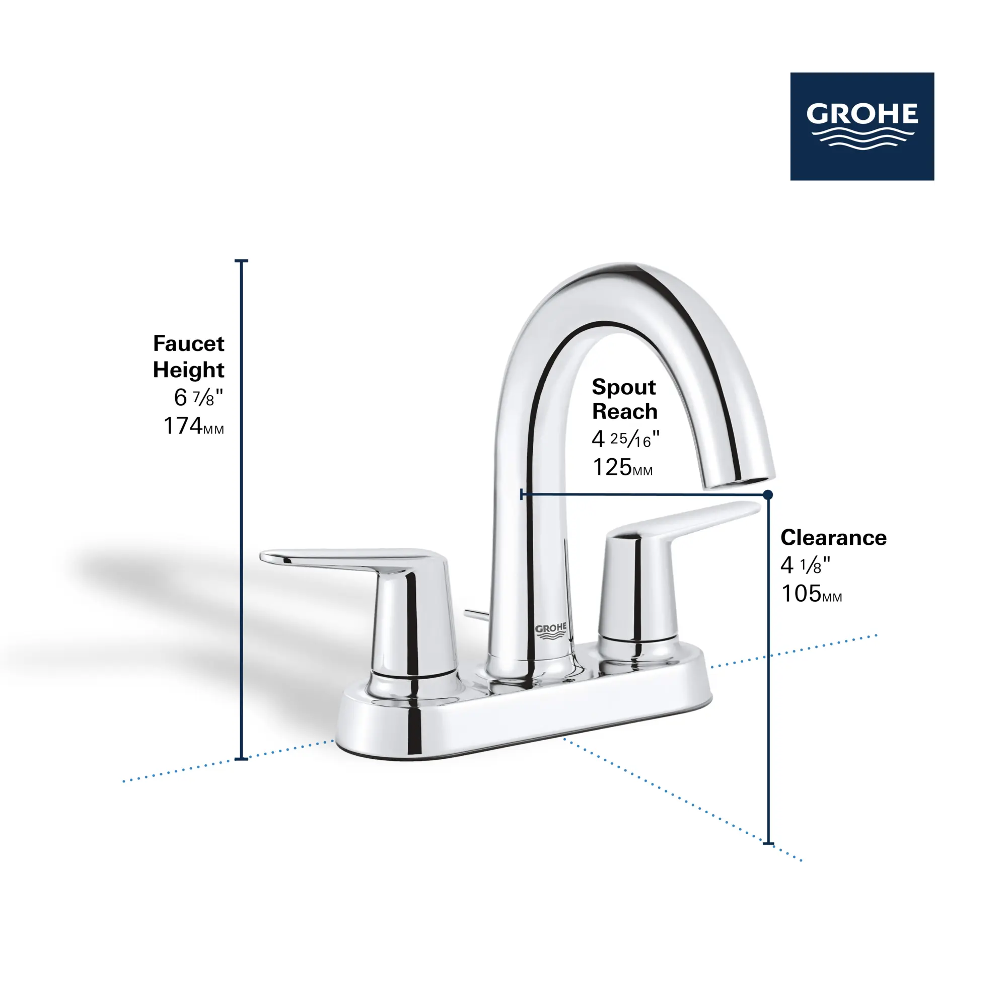 Veletto 2-handle 4" Centerset Bathroom Faucet, 1.2 GPM (4.5 L/min) - Image 9